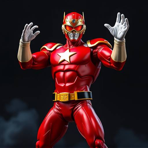 A brightly colored action figure of Captain Stellar